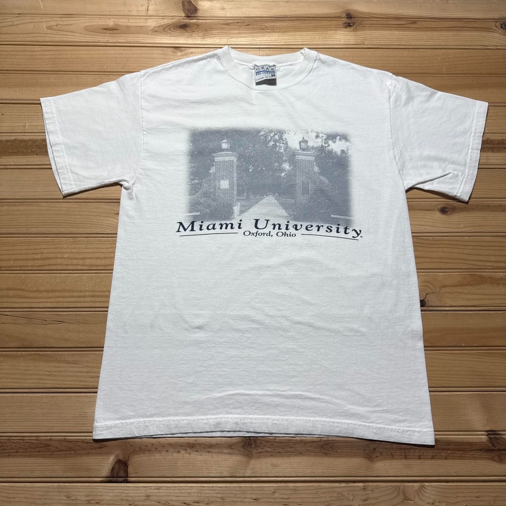 Vintage 90s Miami University Oxford Ohio Collegiate Graphic T-Shirt USA - Medium