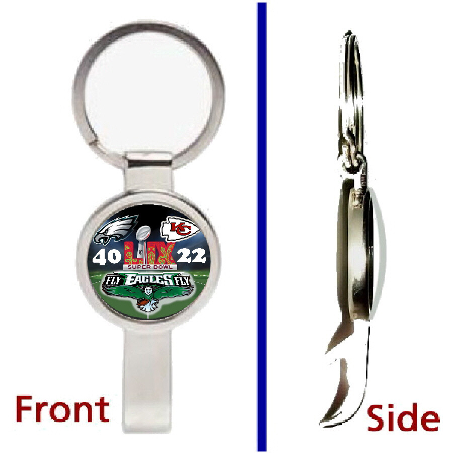 Philadelphia Eagles Super Bowl 59 Pendant Keychain with Hidden Bottle Opener