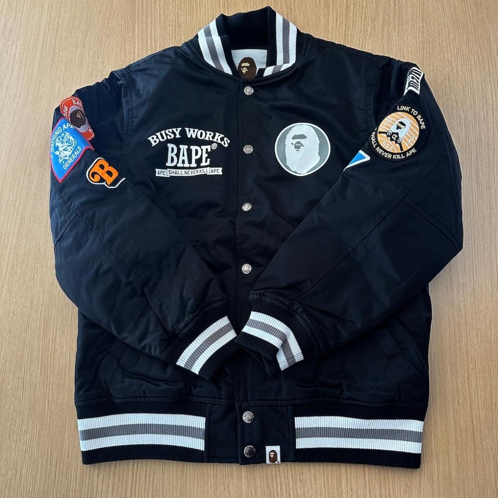 Bape Stadium Jacket Black M Nylon Varsity