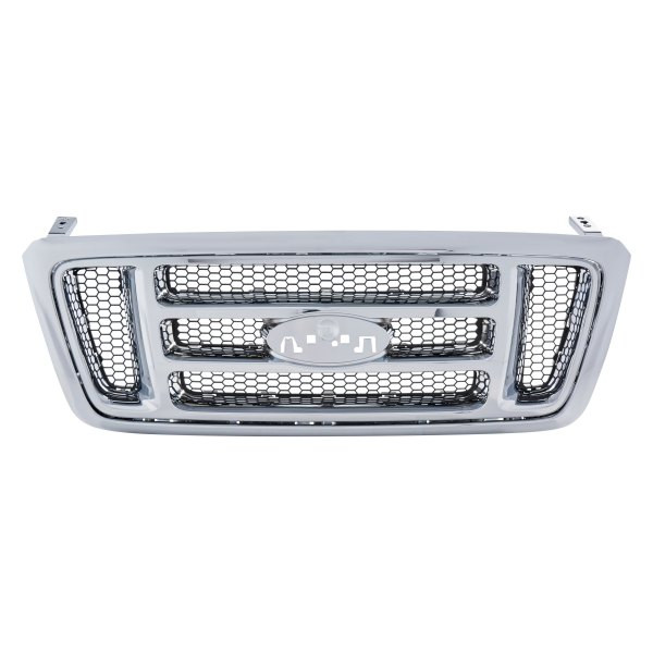 New Grille For 2007-2008 Ford F150 XLT H-Bar Black Honeycomb Front Chrome Frame