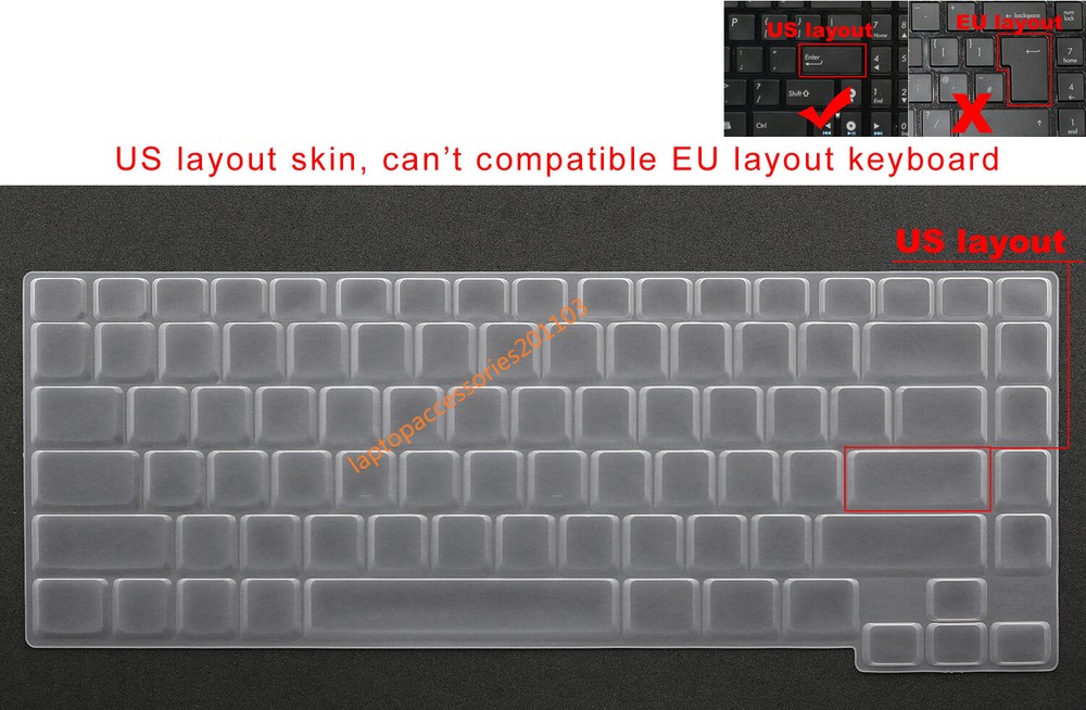 US Keyboard Skin Cover for Dell Alienware M14x M15x Laptops