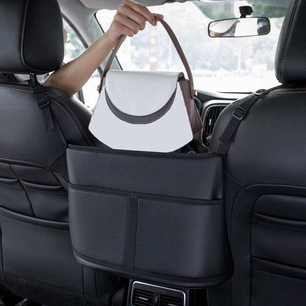 1x Front Seat Storage Bag Organizer Handbag Pocket Black Car Accessory