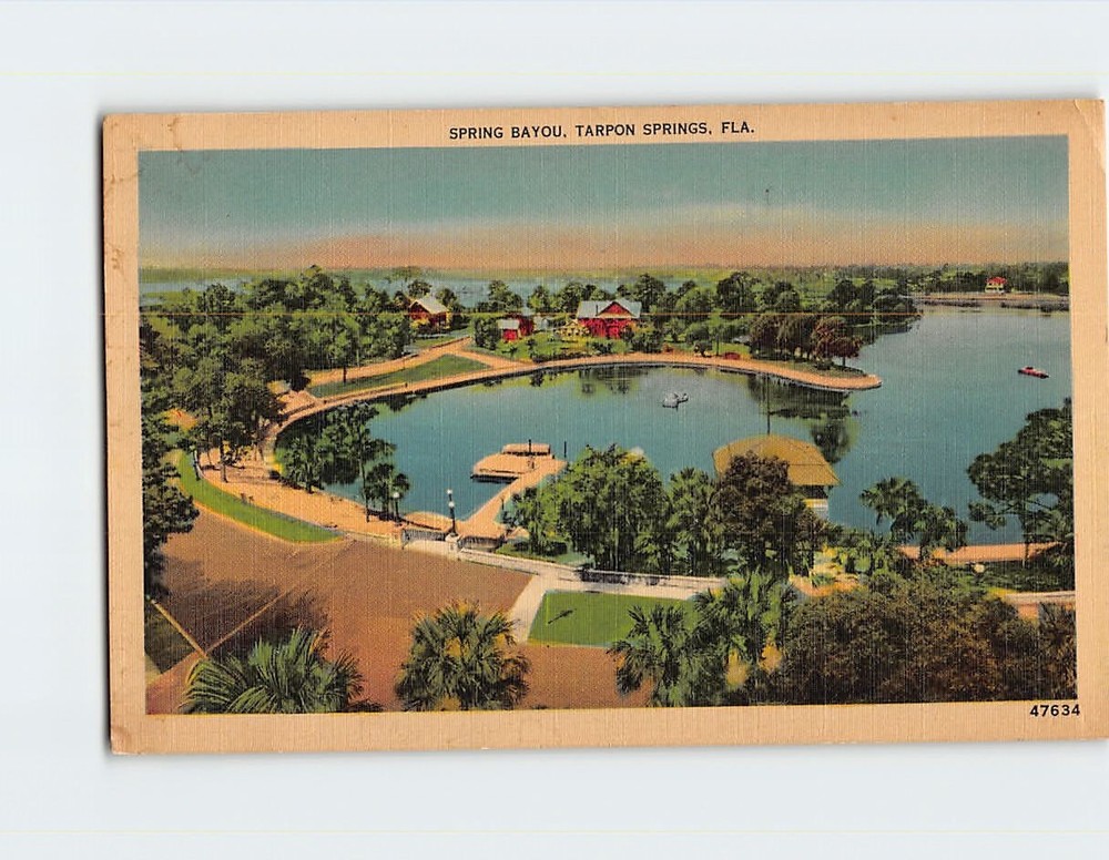 Postcard Spring Bayou Tarpon Springs Florida USA