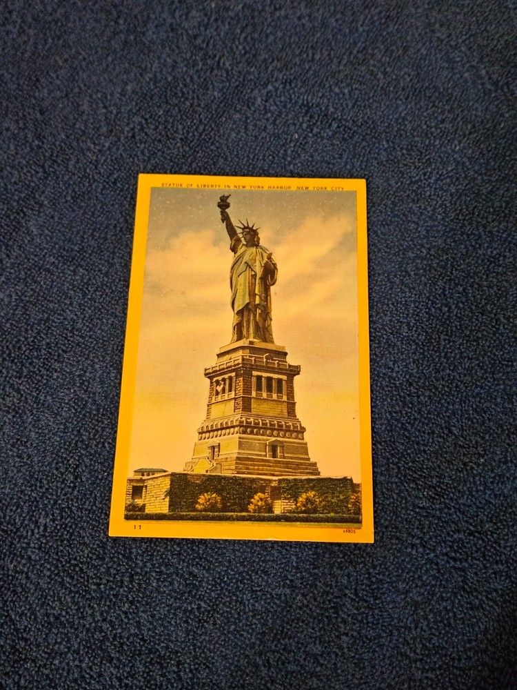 Postcard statue of Liberty in New York harbor New York City, New York