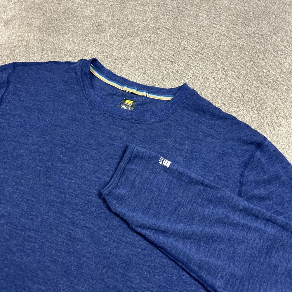 Meriwool Layers Shirt Men XL Blue 250g Merino Wool Baselayer Performance Hiking