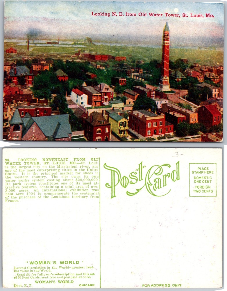 Old Water Tower St Louis MO Postcard