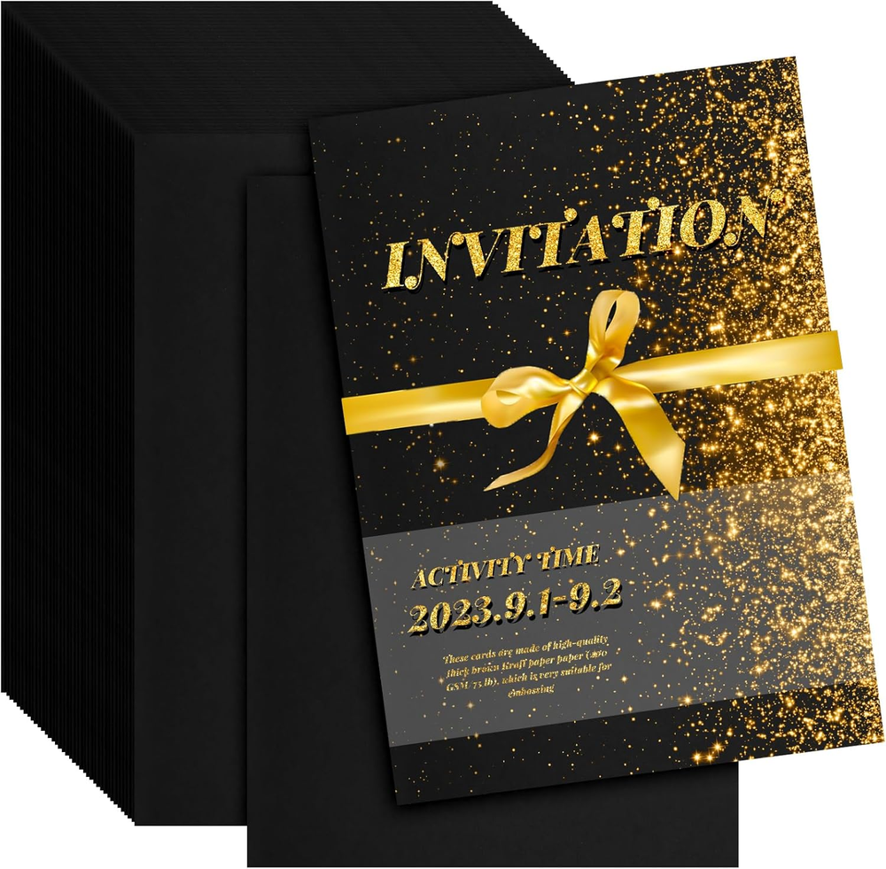 200 Sheets Black Cardstock 8.5x11 – Thick Paper for Crafts & Printing