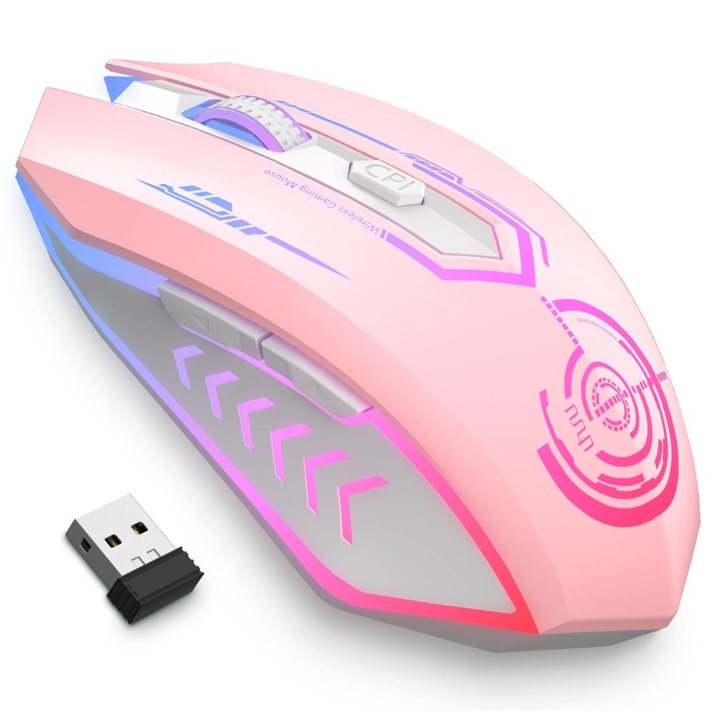 UHURU Wireless Gaming Mouse with 6 Buttons and 7 RGB LED Colors