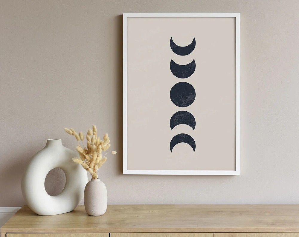 Abstract Minimalistic Moon Phases Poster Premium Quality Choose your Size