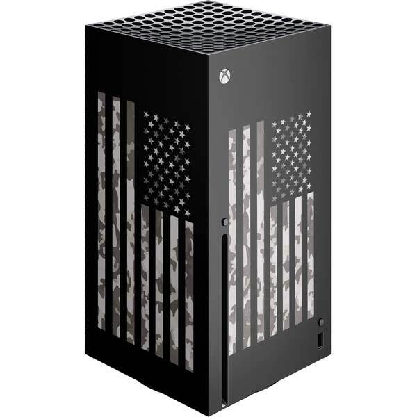 Patriotic Xbox Series X Console Skin - Black and White Camo American Flag