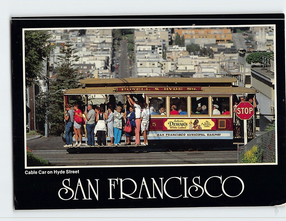 Postcard Cable Car on Hyde Street San Francisco California USA