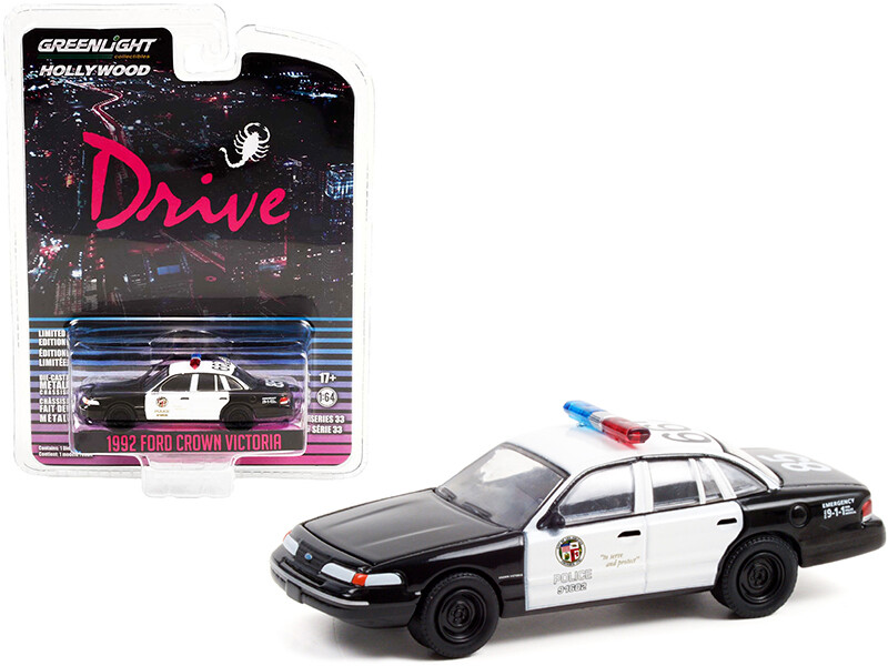 Greenlight 44930D 1992 Ford Crown Victoria Police LAPD 1/64 Diecast Model Car
