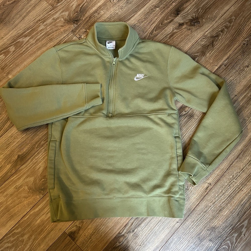 Nike Air Green Quarter Zip Sweatshirt Women Medium Pullover  Activewear Logo