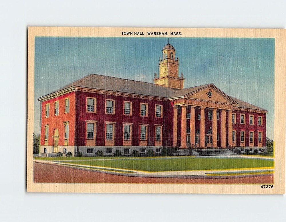 Postcard Town Hall, Wareham, Massachusetts