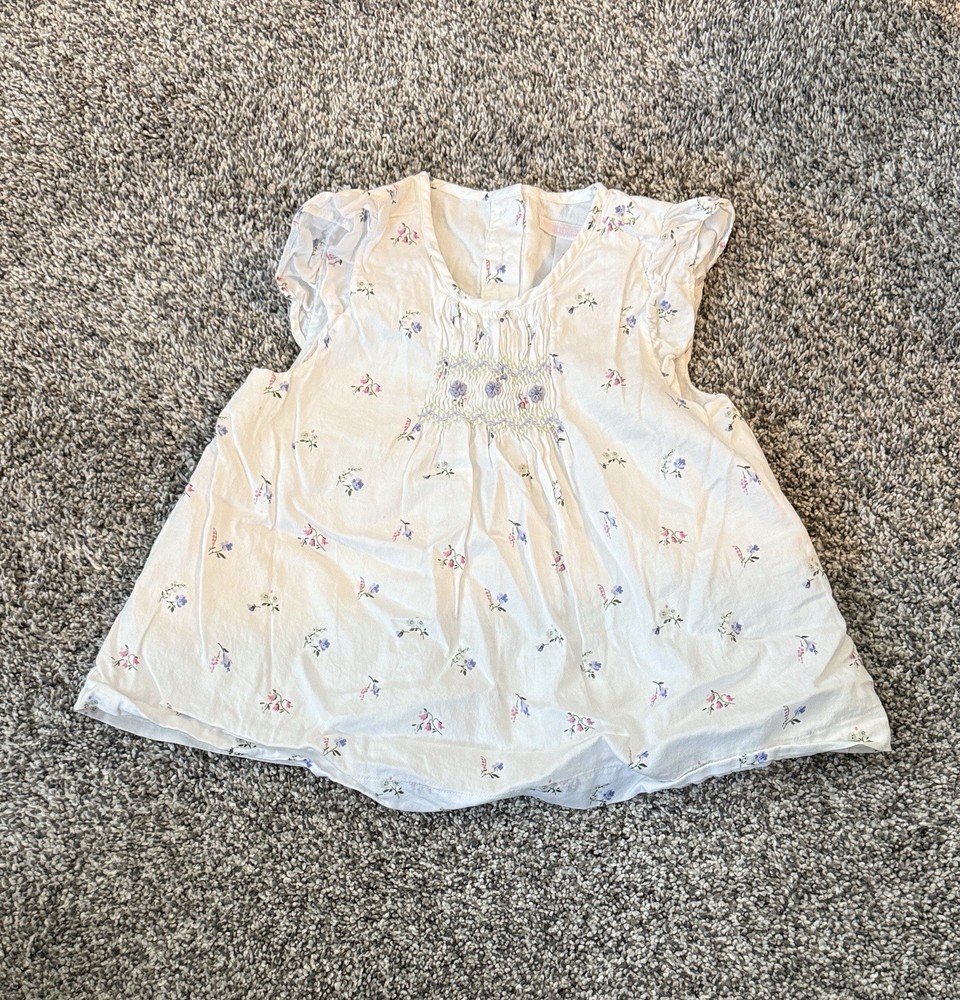Janie And Jack Floral Flutter Sleeve Blouse Toddler Size 4