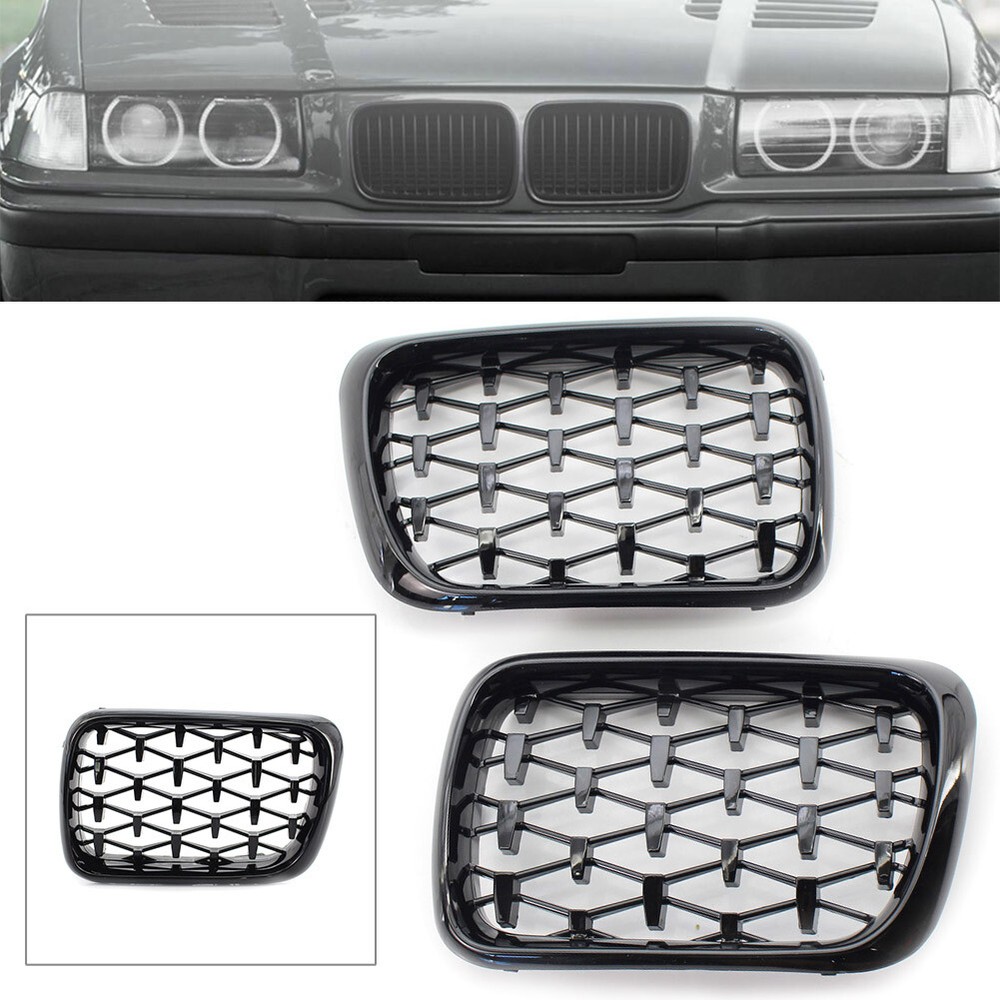 Front Bumper Grille Grill Diamond Meteor Style Fit BMW E36 3 Series 1997-1999 US