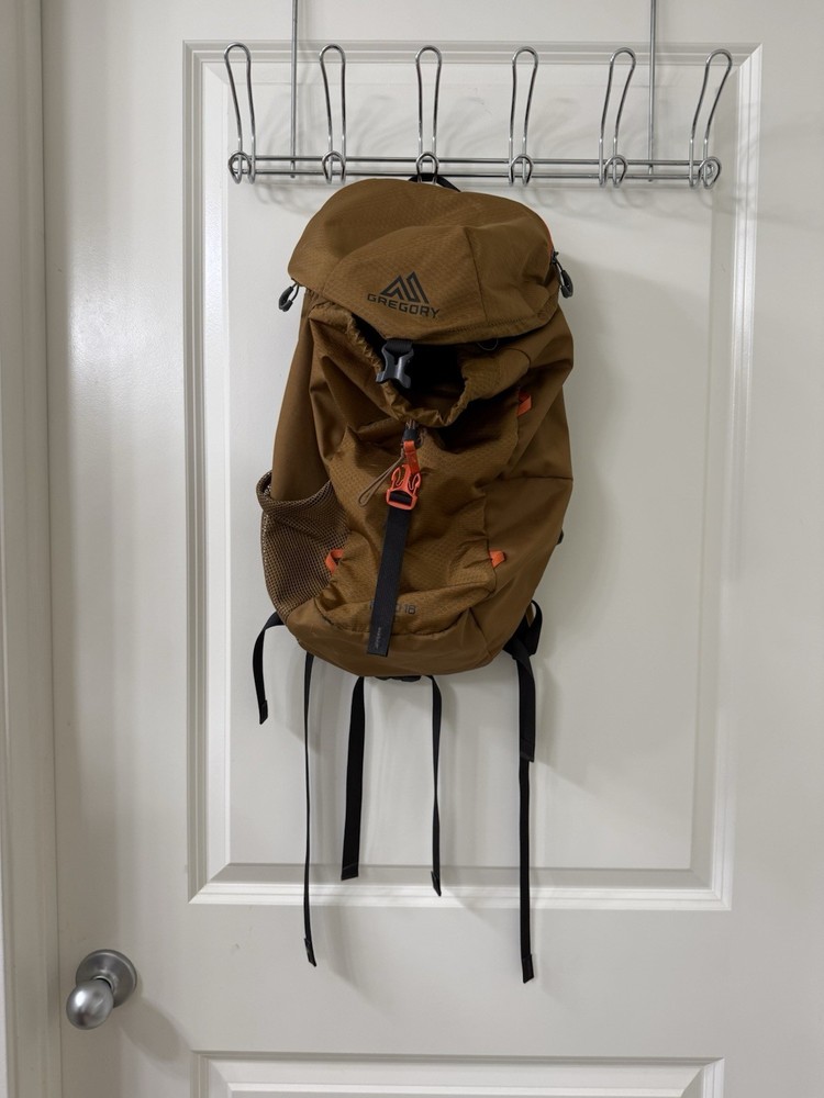 Gregory Nano 18 18L Brown Hiking Backpack Hip Belt Ventilated Back Panel
