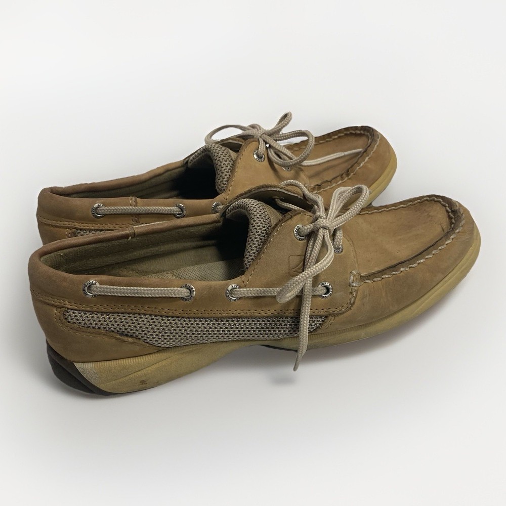 Sperry Top Sider Boat Shoes 9774829 Tan Leather - 2 Eye - Womens Size 8.5