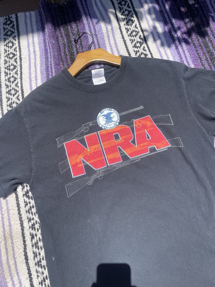 Vintage NRA Guns Y2K Black Vintage Tshirt Medium Punk Grunge Skater Tees