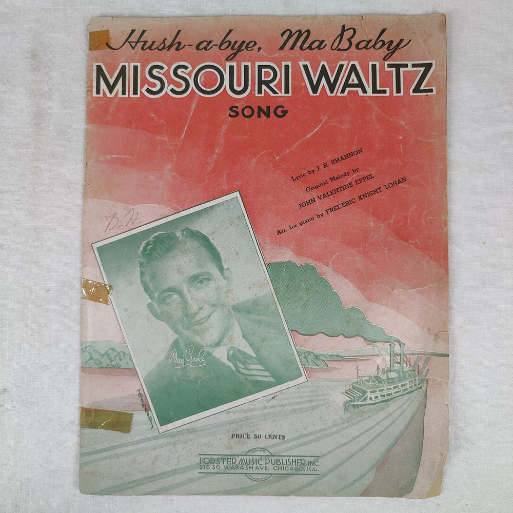 Rare Vintage 1943 J. R. Shannon Sheet Music - Missouri Waltz Hush-a-bye, Ma Baby