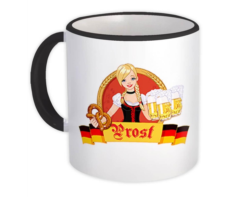 Gift Mug : Oktoberfest Germany German Prost Flag Festive Funny Lady Beer Bagel