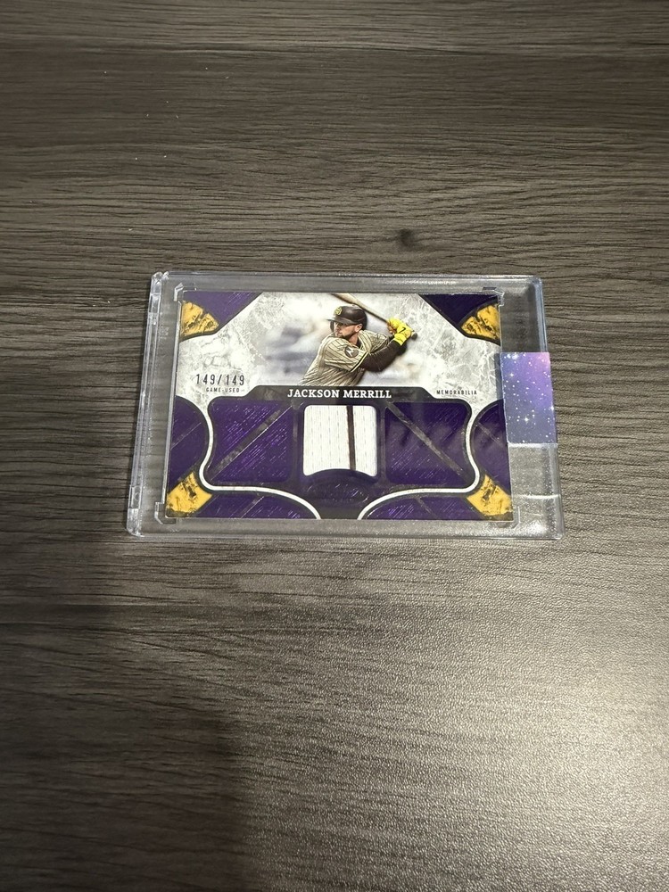 2025 Topps Tier One Jackson Merrill Game Used Mem Patch Purple 149/149 Padres