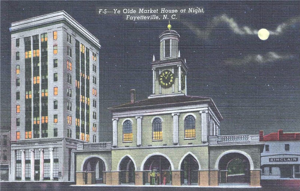 c1940s Fayetteville North Carolina NC Ye Olde Market House Linen UNP Postcard