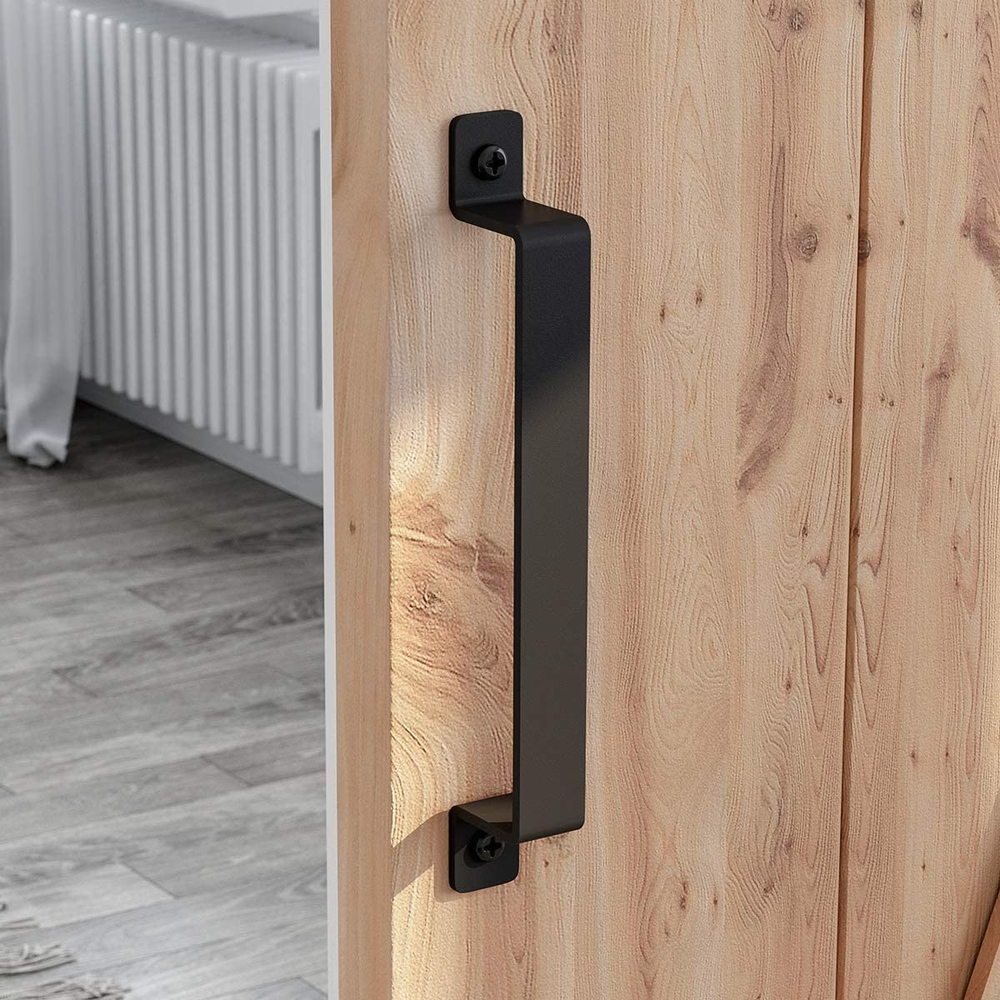 12 Inch Rustic Black Solid Metal Barn Door Handle Pull