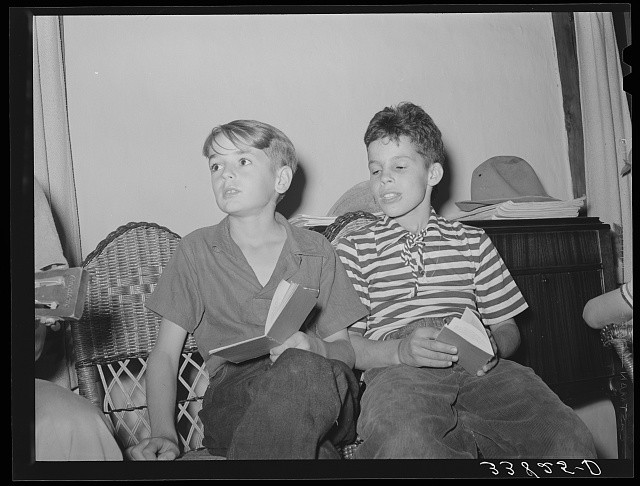 Photo:El Porvenir New Mexico 1939 Boys Summer Camp Singing