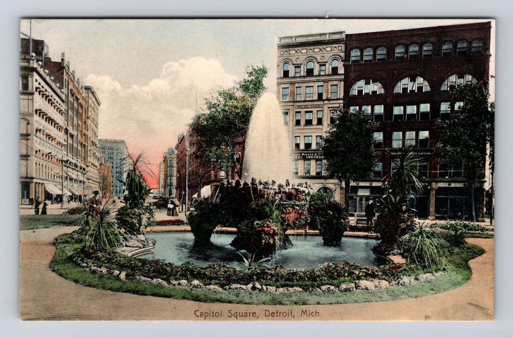 Detroit MI- Michigan, Capitol Square, Advertisement, Antique, Vintage Postcard