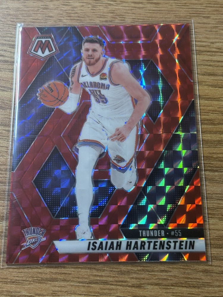 2024-25 Panini Mosaic Isaiah Hartenstein Red Mosaic Prizm #122 - OKC Thunder