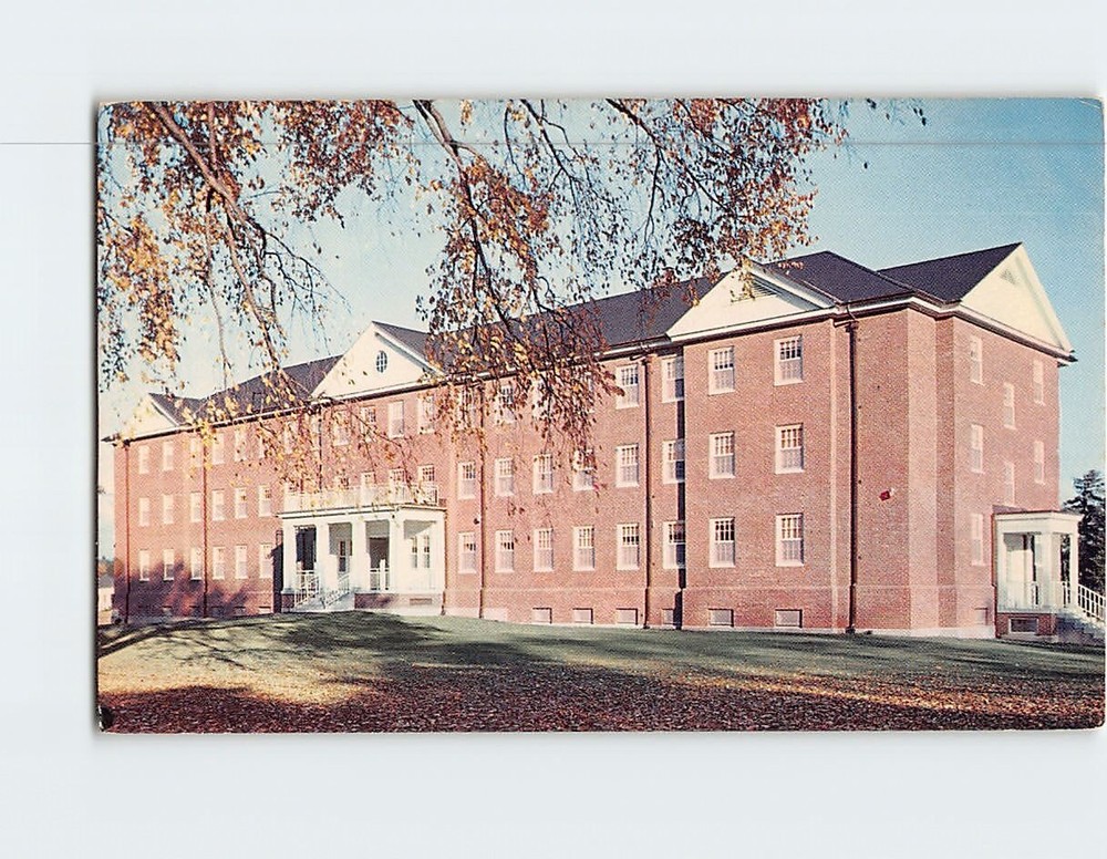 Postcard New Women's Dormitory Bates College Lewiston Maine USA