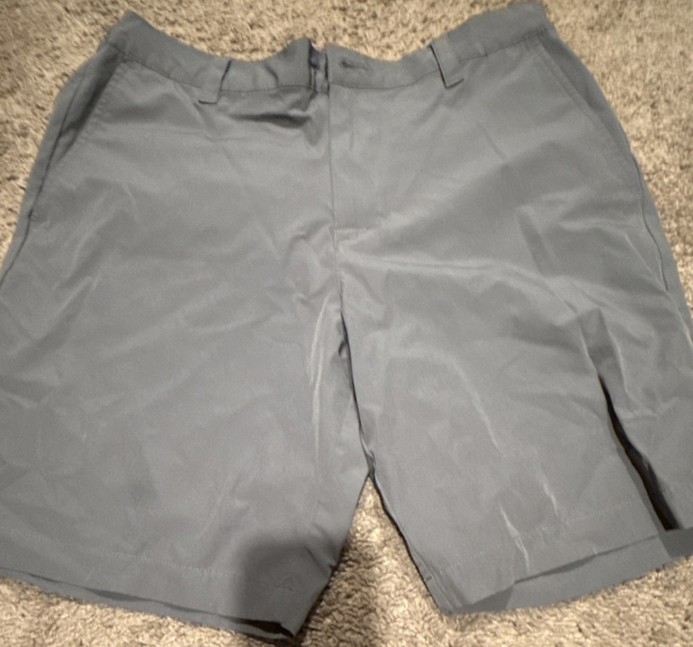 Banana Republic Men's Gray Chino Shorts Flat Front Zip Casual Slash Pockets