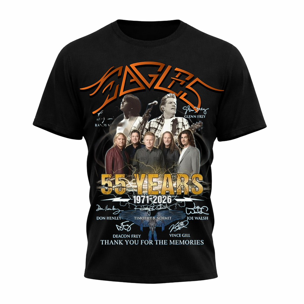 Eagles Band 55 Years Anniversary All Over Print TShirt - Size S to 5XL