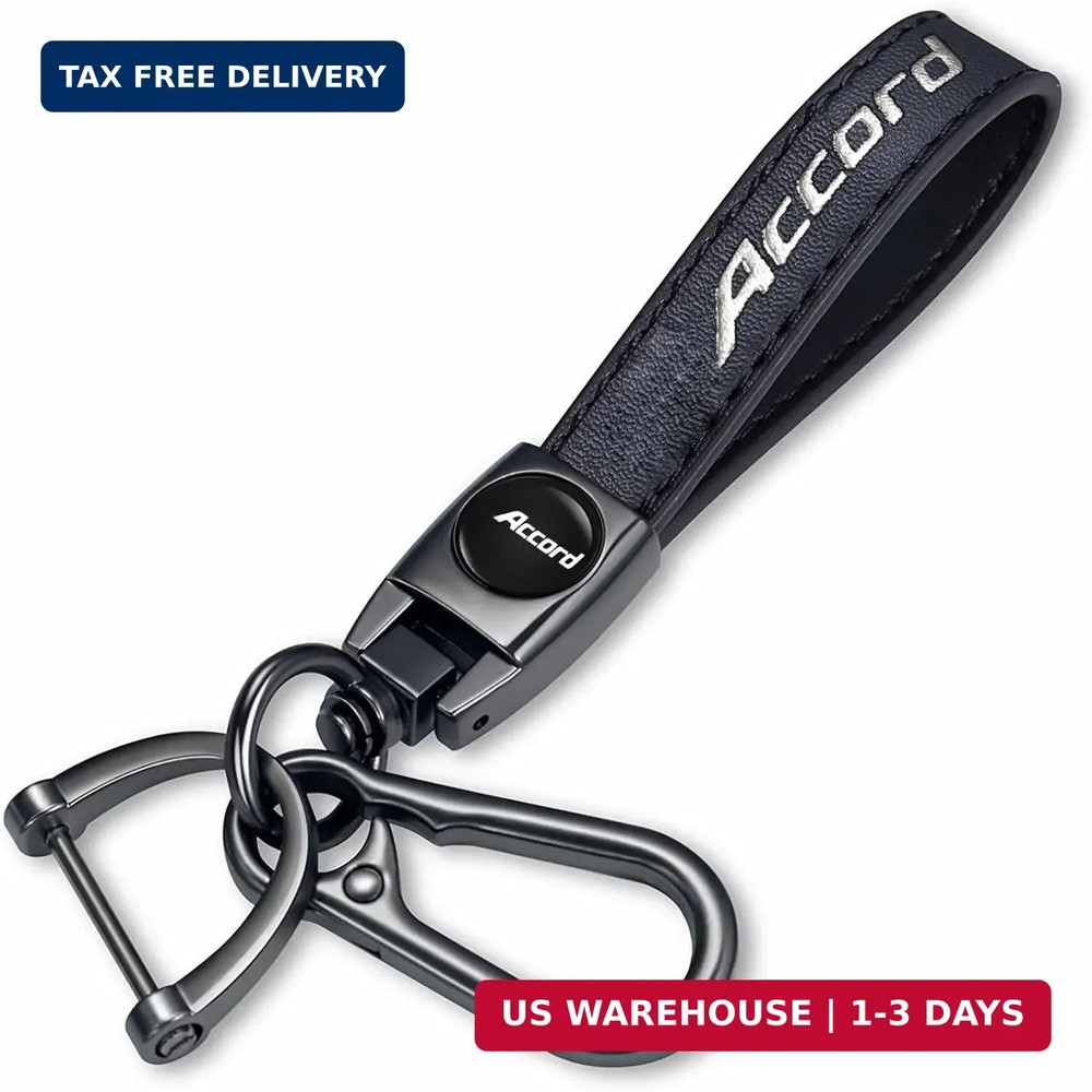 Genuine Leather Key Chain for Honda Accord Keychain KeyRing for Men and Woean Ac