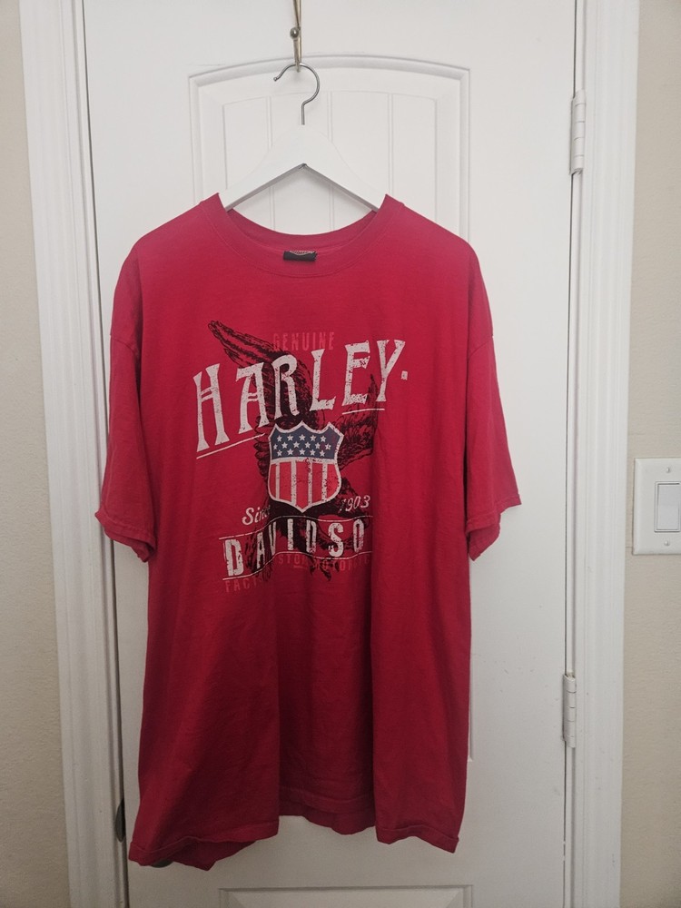 Vintage Harley Davidson T Shirt Twin Cities North Blaine MN Red Graphic Tee 2XL