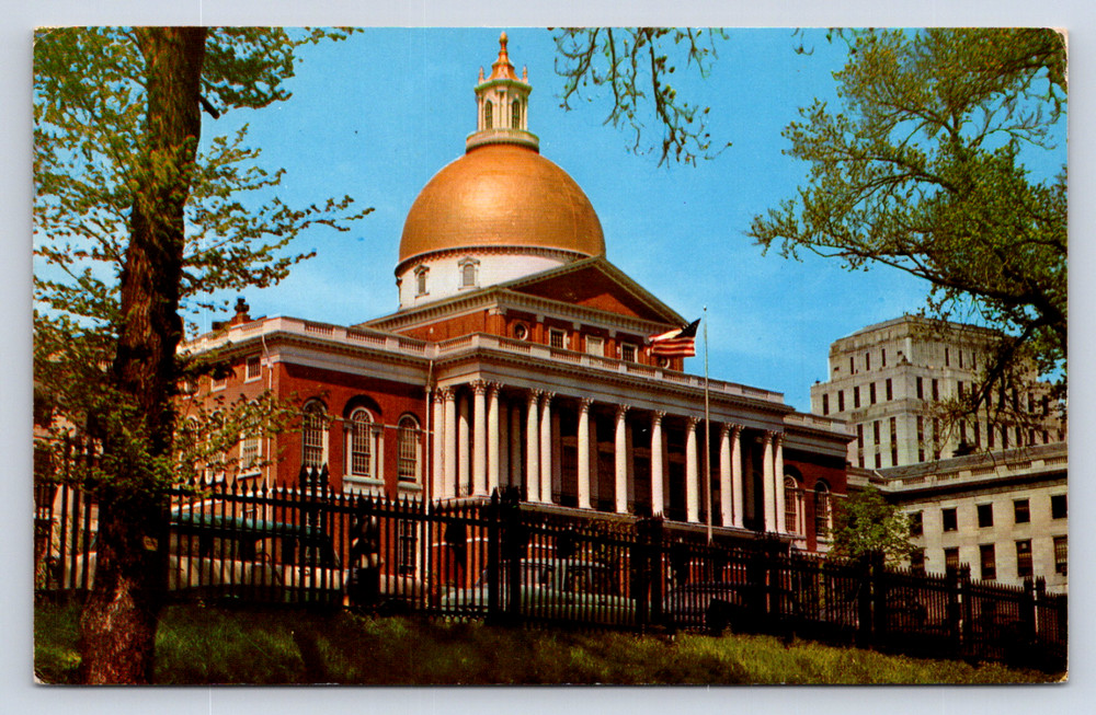 Vintage Postcard State House Boston Massachusetts Beacon Hill