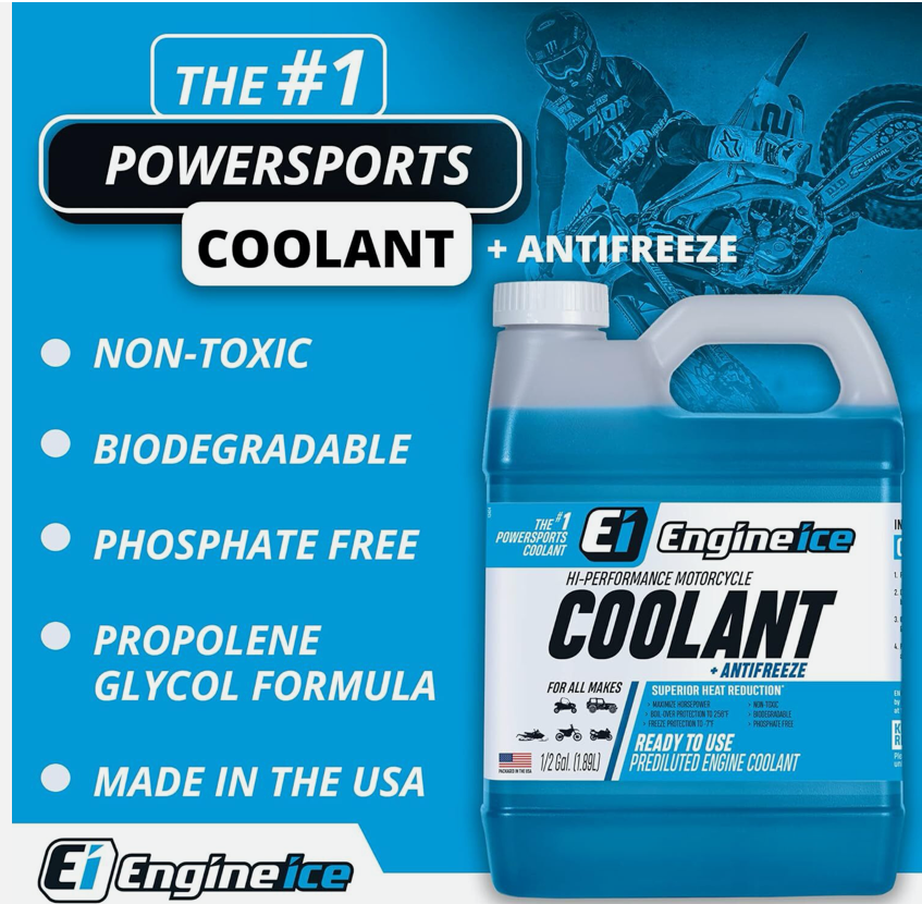 Engine Ice Coolant  1/2 GAL High Performance Coolant Non-Toxic Biodegradable