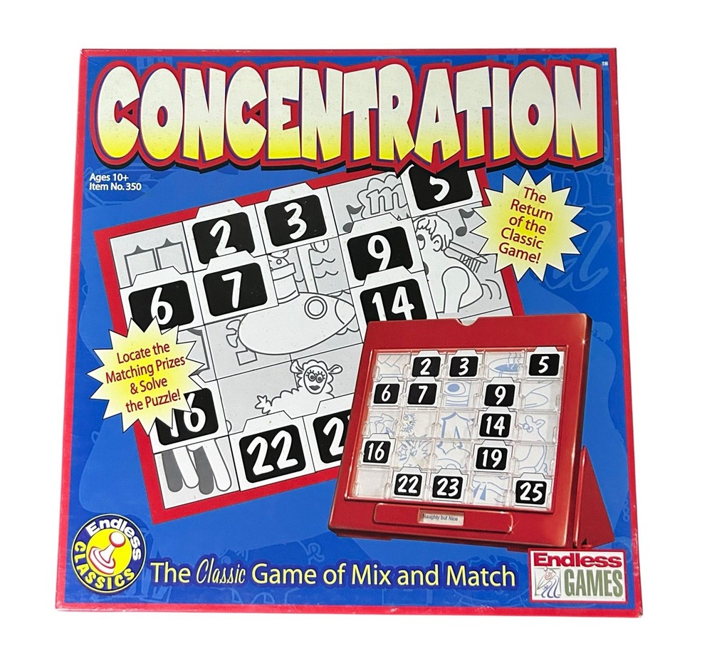 Concentration Board Game 2002 Mix & Match Classic Complete