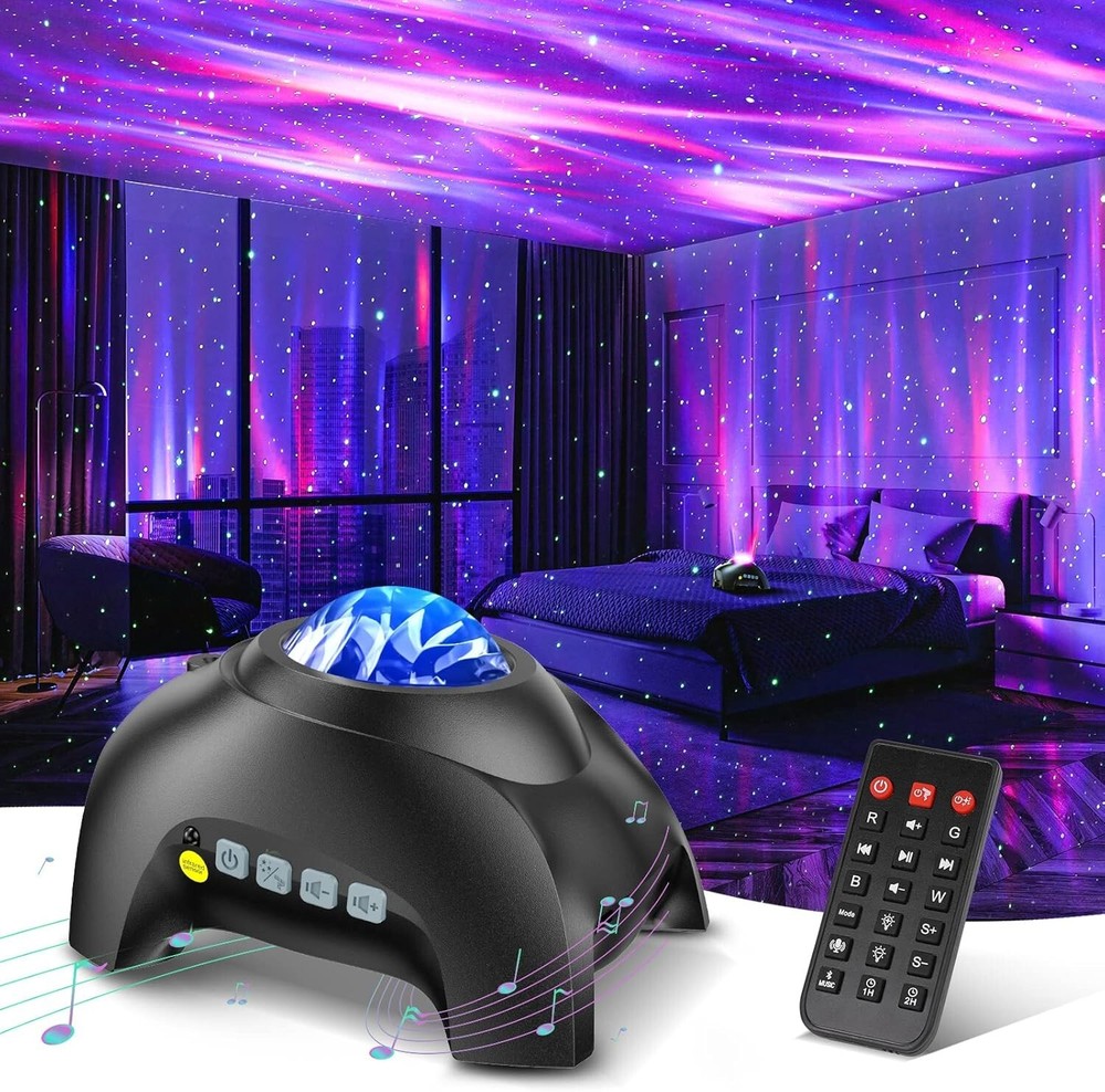 33 Light Effects Northern Galaxy Projector with Bluetooth & White Noise Function