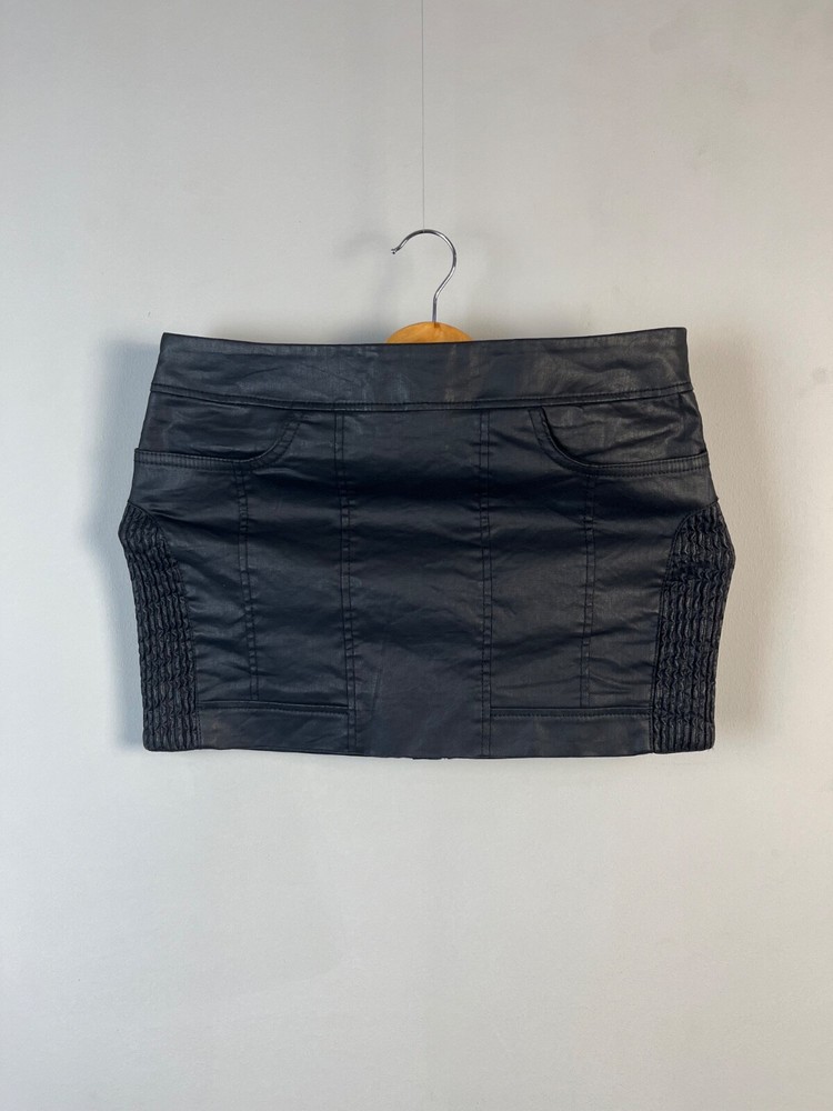 Allsaints Avant Garde Women's Black Y2K Sexy Mini Skirt Size 36