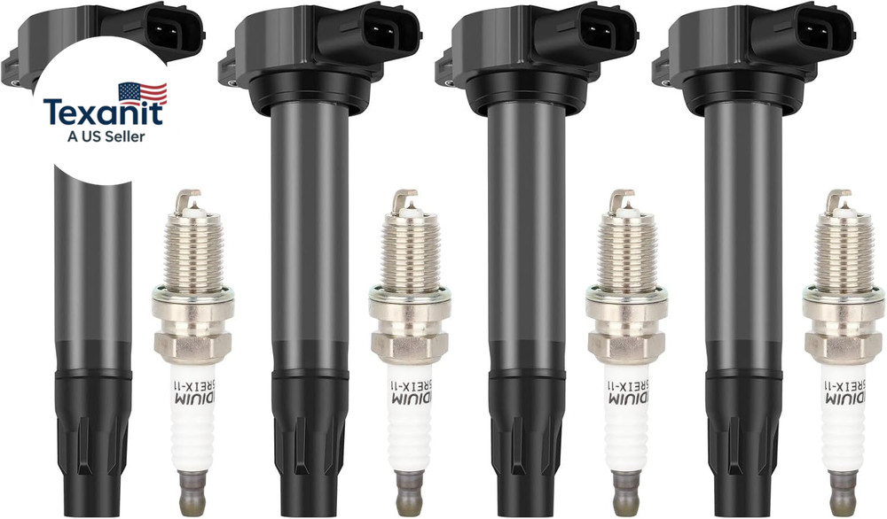 UF589 4 Ignition Coils with 4 Iridium Spark Plugs for Mitsubishi Outlander V6 3.
