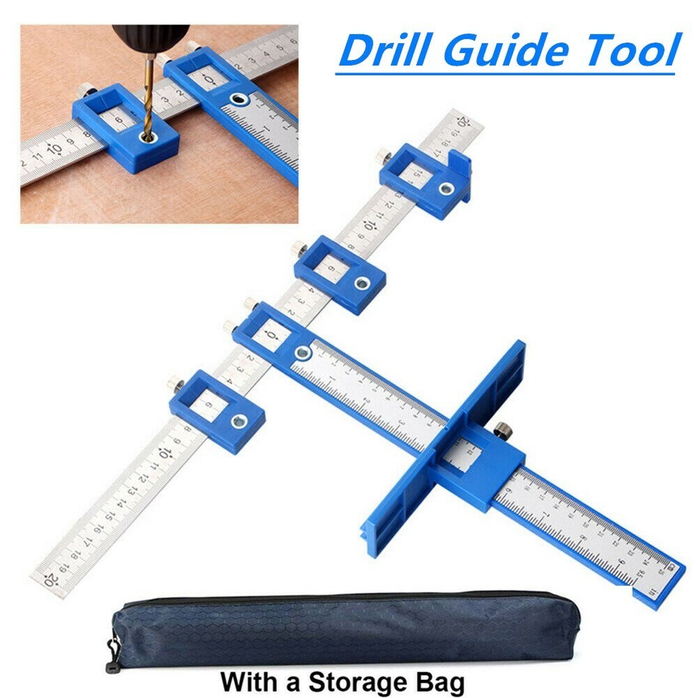 Punch Locator Drill Guide Sleeve Cabinet Hardware Jig Drawer Pull Wood Dowelling