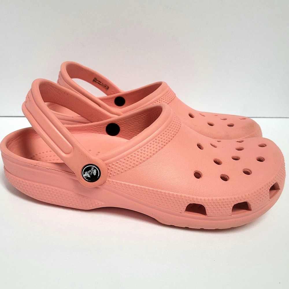 Crocs Womens Classic Clogs Coral Pink Womens 11 Men’s 9 Slip On Water Shoes