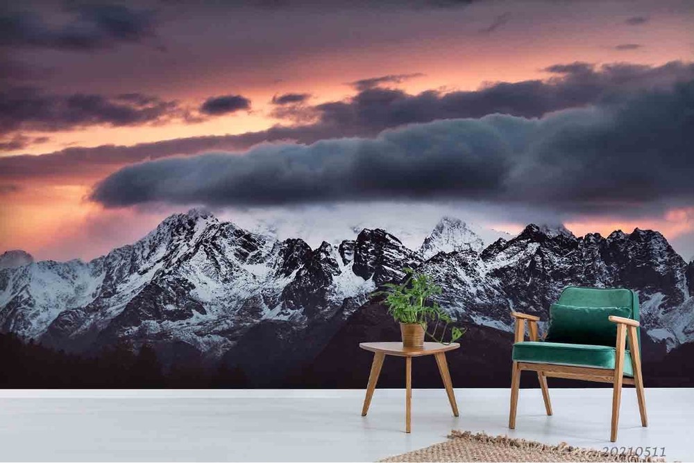3D Sky Snow Mountain Landscape Wall Murals Wallpaper Murals Wall Sticker