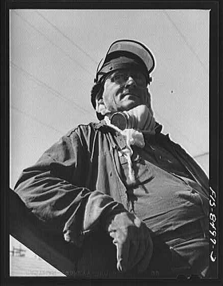 Montana. Anaconda Copper Mining Company. Worker in the, Anaconda smelter