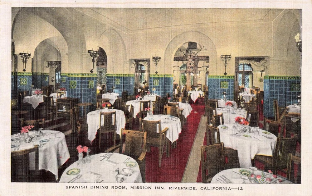Spanish Dining Room - Mission Inn - Riverside California CA - Postcard