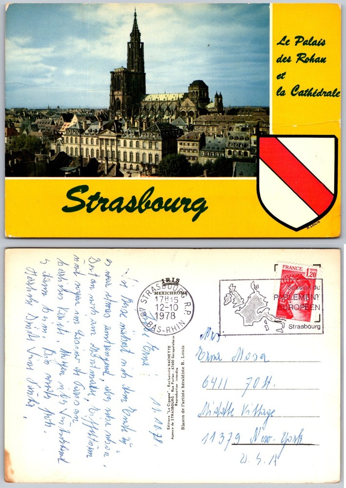 Continental Strasbourg Cathedral Postcard