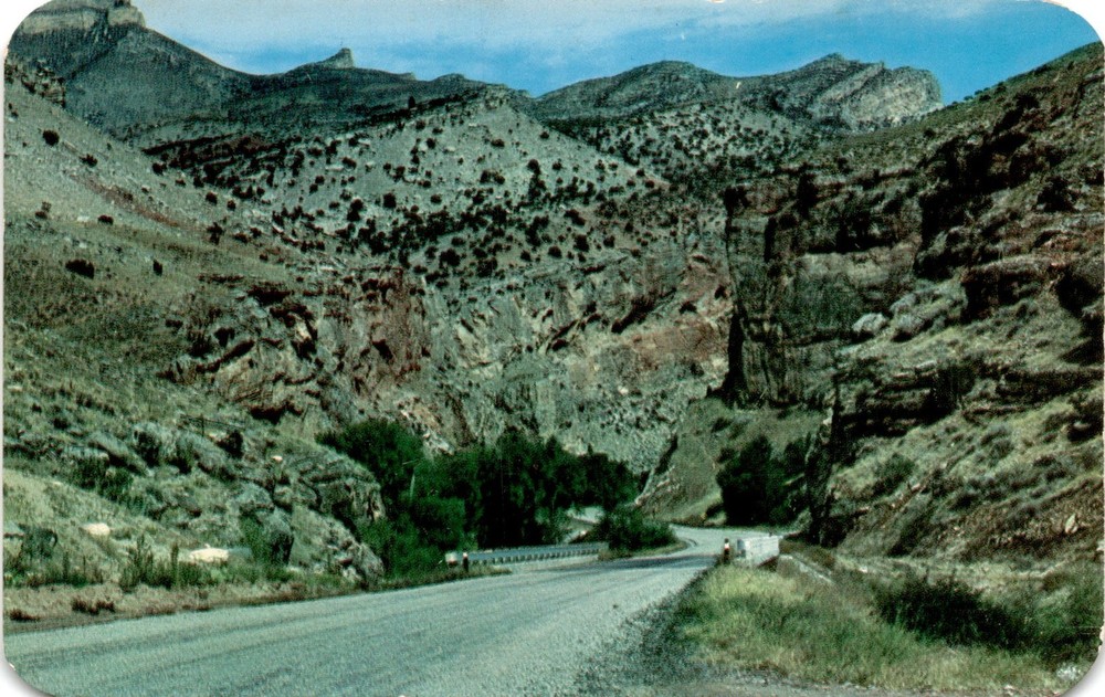 Shell Canon, Highway U. S. 14, Big Horn Mountains, Wyoming, Black Postcard