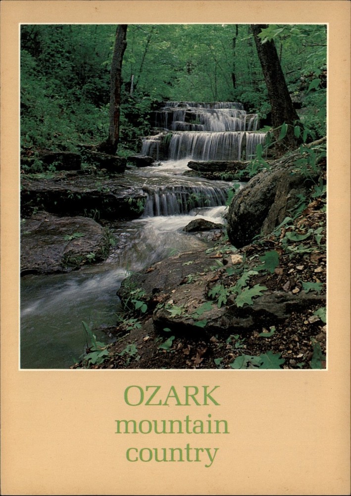 Ozark Mountain Country Waterfall Arkansas vintage postcard a654